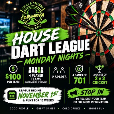 Monday Night Dart League (Team Registration) CORUNNA Monday Night Dart League (Team Registration) CORUNNA