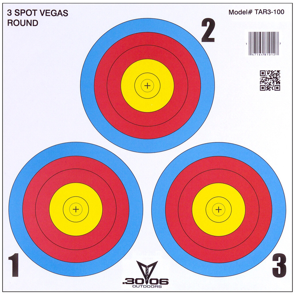 30-06 Paper Targets 3 Spot Vegas 100 Pk.