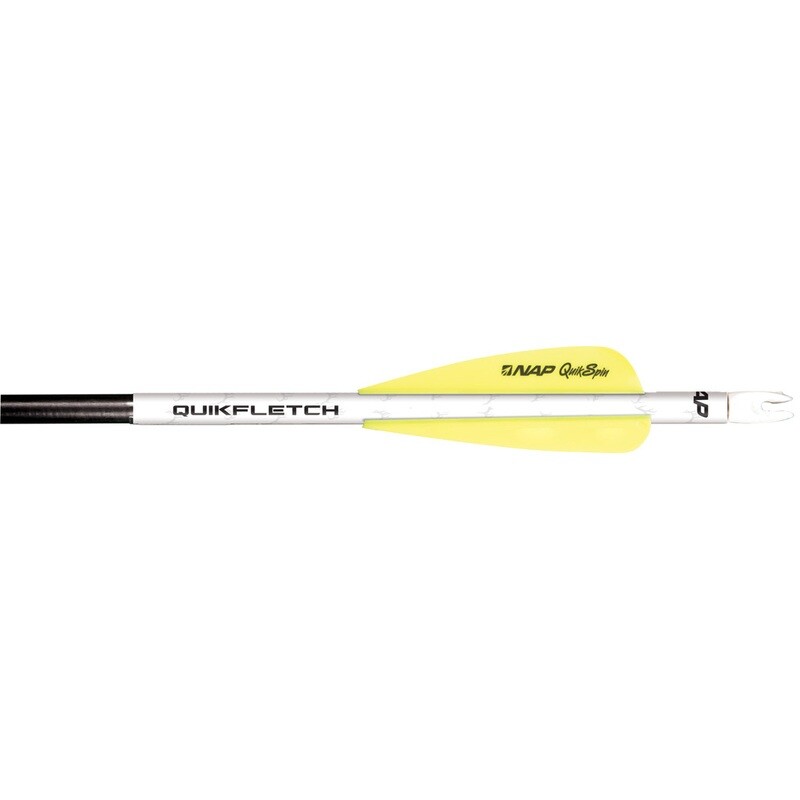 Nap Quikfletch Quickspin Fletch Rap White And Yellow 4 In.