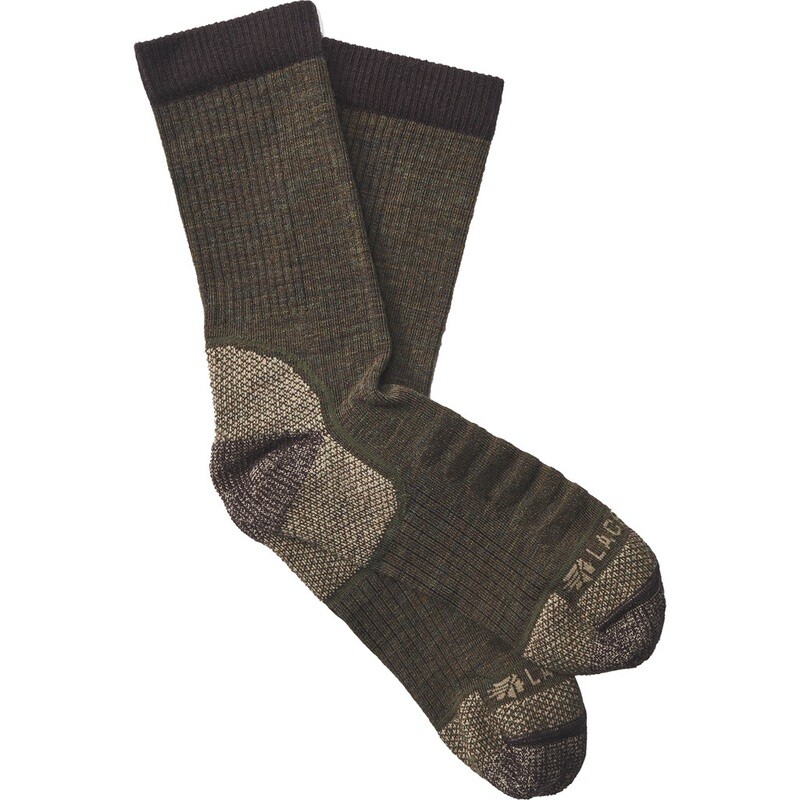 Lacrosse Men&#39;s Copper Merino Socks Lightweight Crew Olive X-large