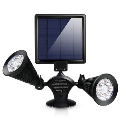 Solar Lights Outdoor Solar Power Motion Sensor Spotlights 2000lm Security Lights w/ Dual Head 360° Rotatable IP44 Wall Lights Garden Garage DrivewaY