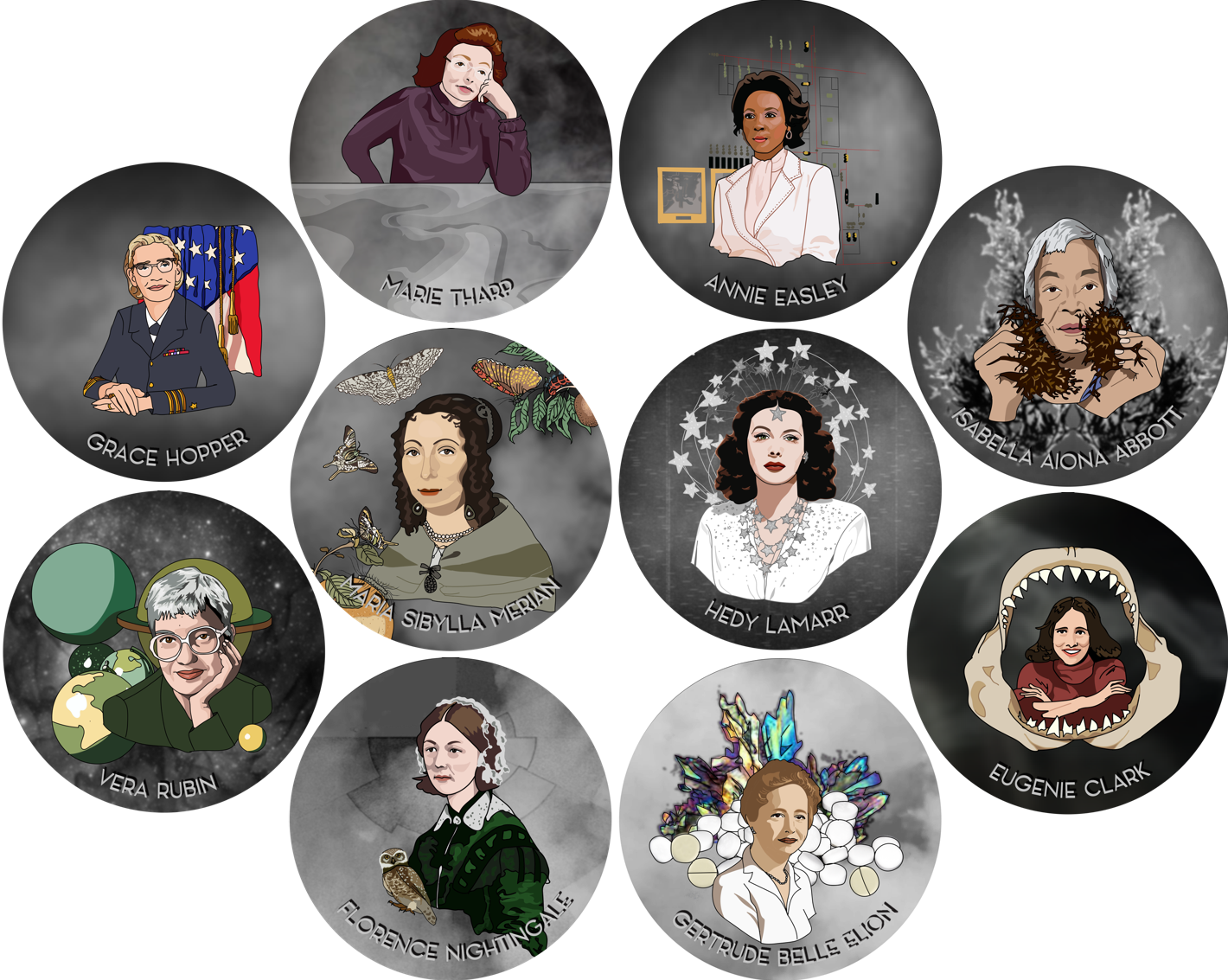 10 Historical Women in Science Stickers!