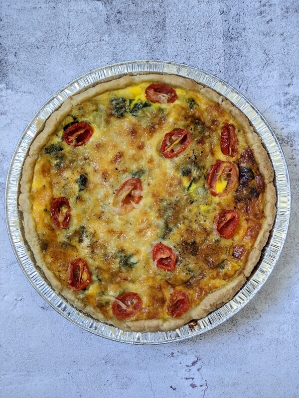 Italian Sausage, Spinach, Tomato Quiche
