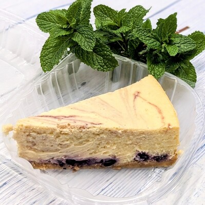 Blueberry Swirl Cheesecake (slice)