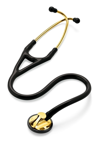 Littmann Master Cardiology Stethoscope: Black &amp; Brass Finish