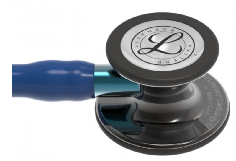 Littmann Cardiology IV Stethoscope: Polished Smoke &amp; Navy - Blue Stem