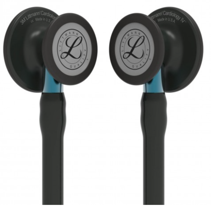 Littmann Cardiology IV Stethoscope: Black &amp; Black - Blue Stem