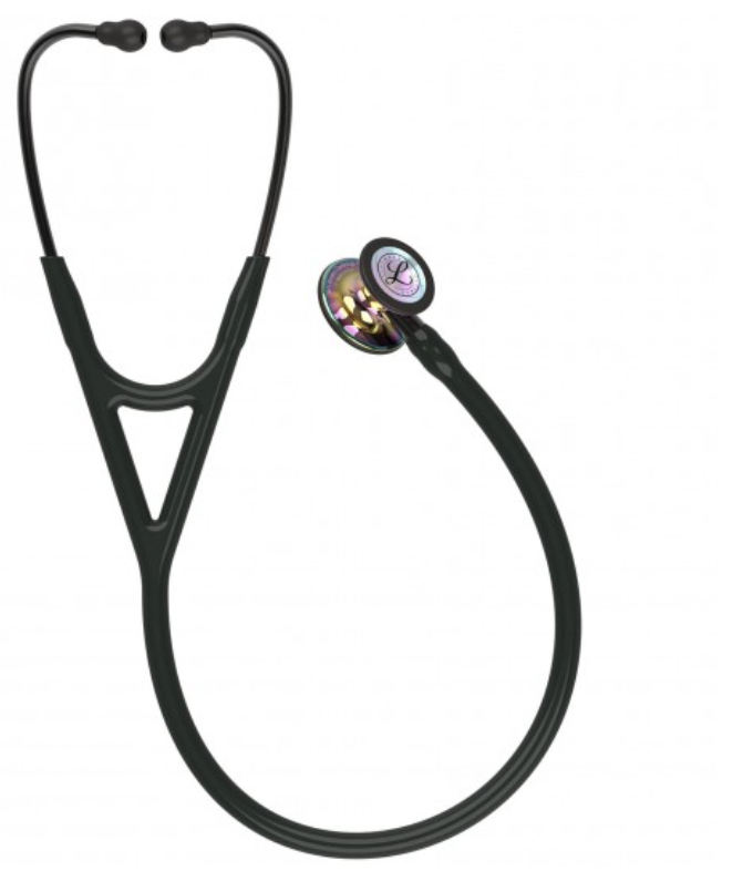 Littmann Cardiology IV Stethoscope: Polished Rainbow &amp; Black - Smoke Stem