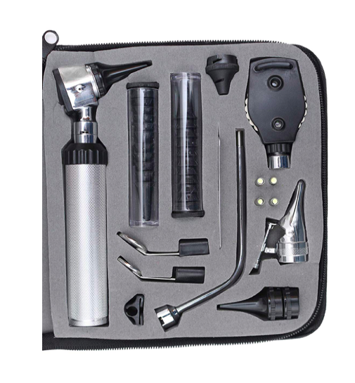 ZetaLife Diagnostic Set - Ear, Nose and Throat Exam Kit - Leather Case