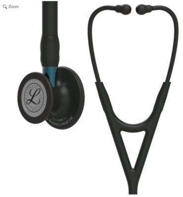 Littmann Cardiology IV Stethoscope: Black &amp; Black - Blue Stem