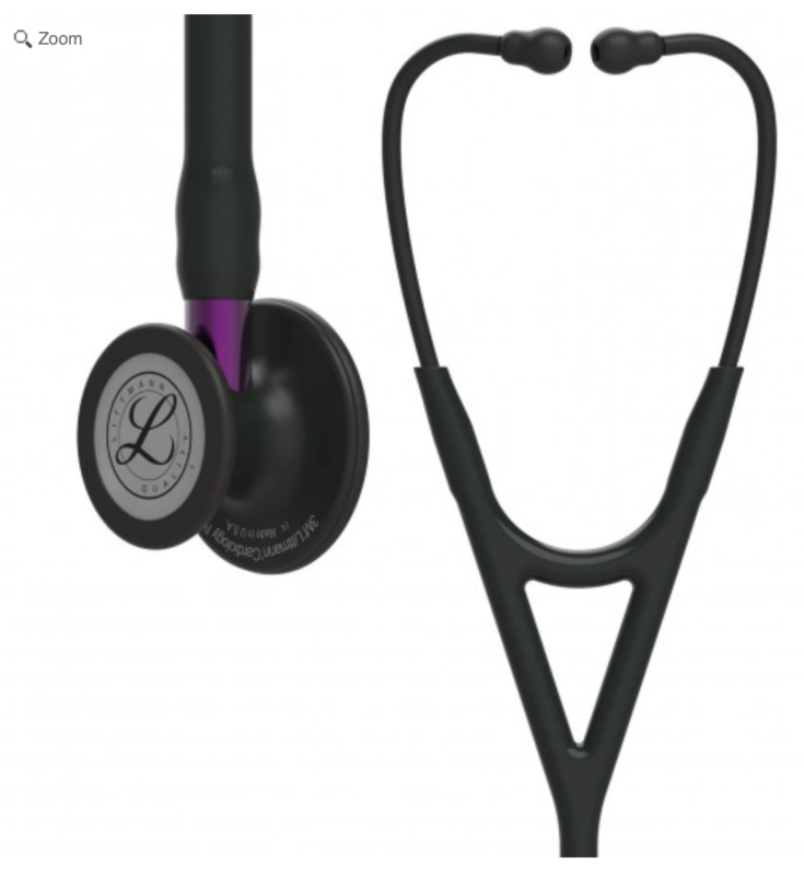 Littmann Cardiology IV Stethoscope: Black &amp; Black - Violet Stem