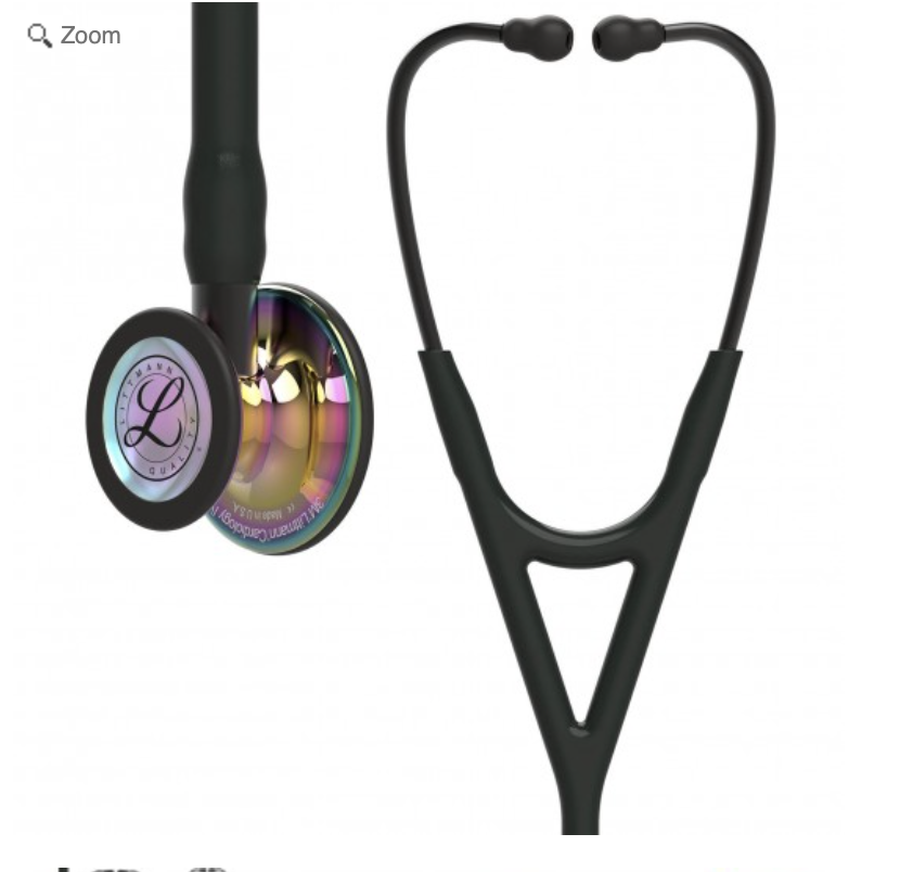 Littmann Cardiology IV Stethoscope: Polished Rainbow &amp; Black - Smoke Stem