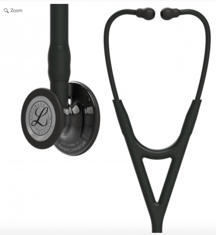 Littmann Cardiology IV Stethoscope: Polished Smoke &amp; Black - Black Stem