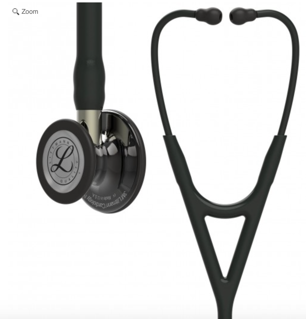 Littmann Cardiology IV Stethoscope: Polished Smoke &amp; Black - Champagne Stem