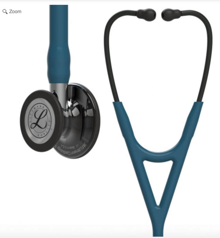 Littmann Cardiology IV Stethoscope: Smoke &amp; Caribbean Blue - Mirror Stem