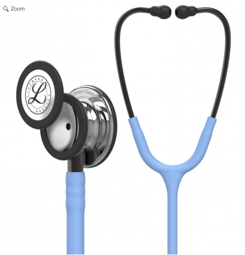 Littmann Classic III Stethoscope:Mirror &amp; Ceil Blue - Smoke Stem
