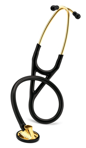 Littmann Master Cardiology Stethoscope: Black &amp; Brass Finish