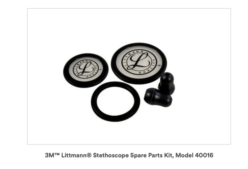 3M Littmann Stethoscope Spare Parts Kit - Classic III/Cardiology IV (BLACK)