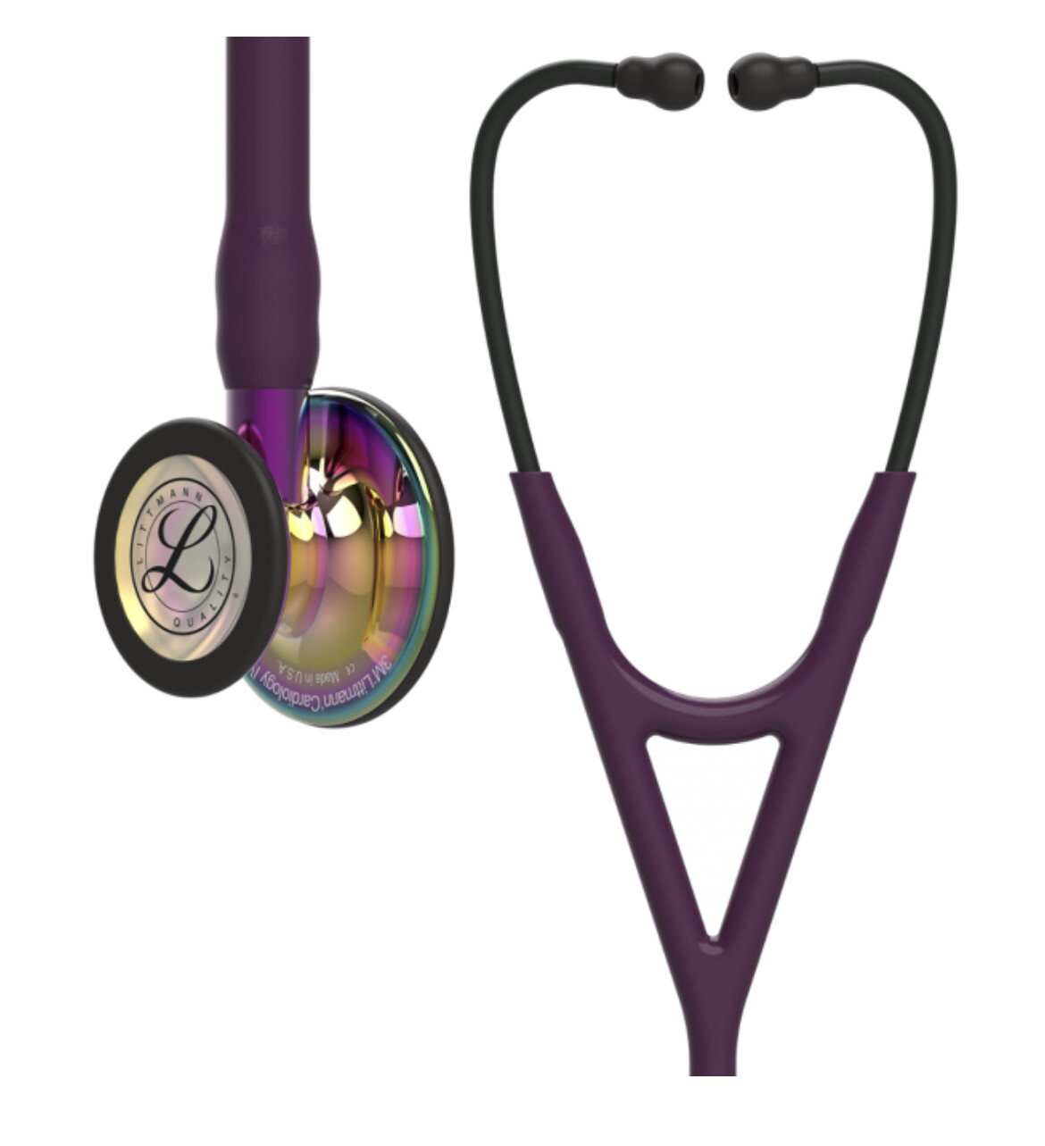 Littmann Cardiology IV Stethoscope: Polished Rainbow &amp; Plum - Violet Stem