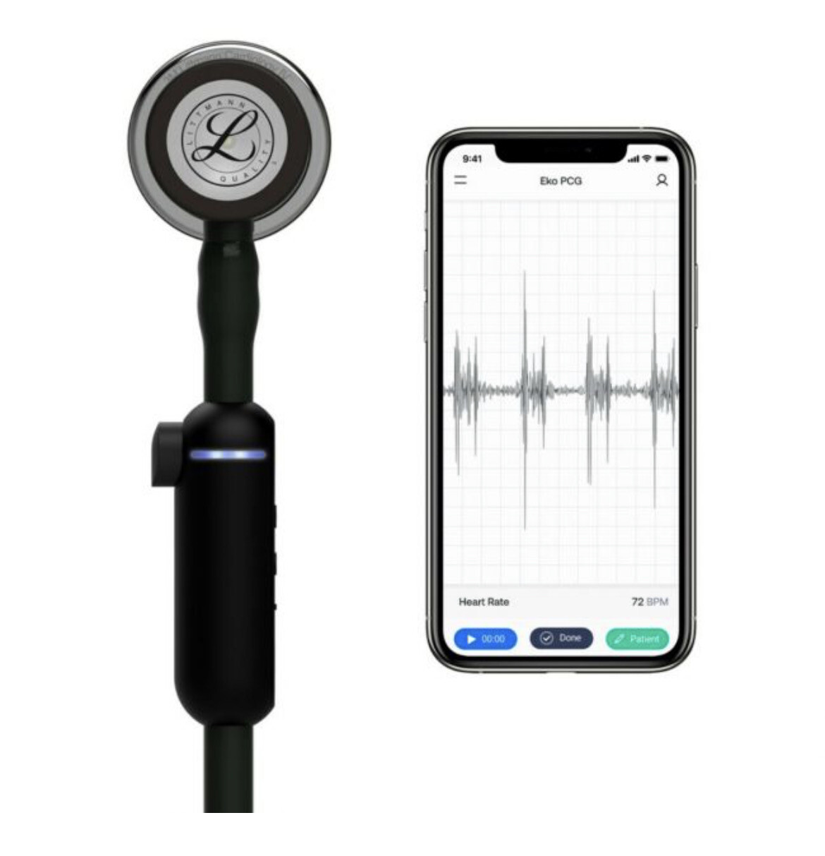 Littmann CORE Digital Stethoscope - 8890 Mirror Chestpiece &amp; Black
