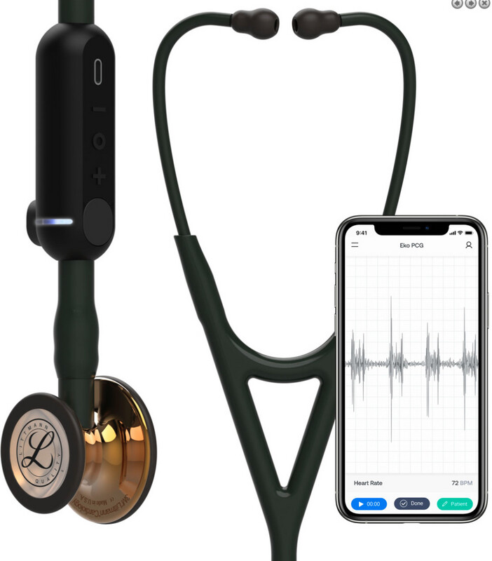 Littmann CORE Digital Stethoscope - High Polish Copper Chestpiece, Black Tube, Stem and Headset, 27 inch,