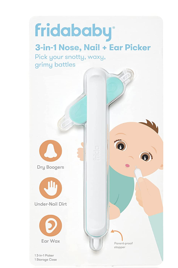 FridaBaby 3-in-1 Nose, Nail + Ear Picker by Frida Baby the Makers of NoseFrida the SnotSucker, Safely Clean Baby&#39;s Boogers, Ear Wax &amp; More