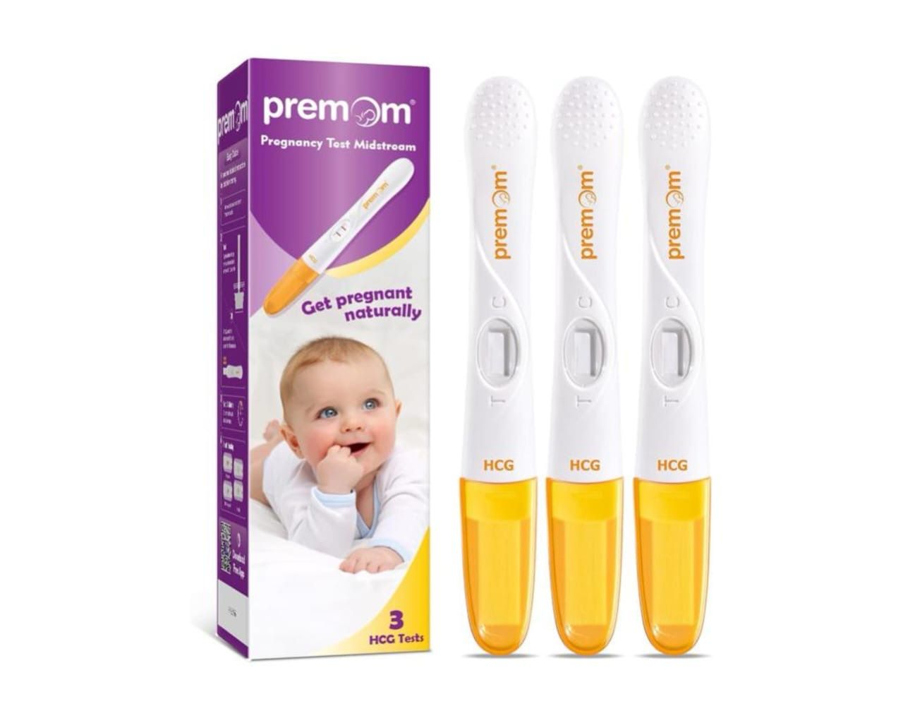 Premom Pregnancy Test Midstream: Early HCG Detection Sticks - 3 Pack Pregnant Test Kit