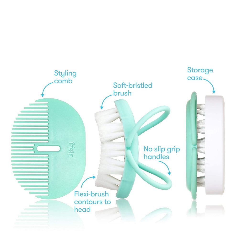 Frida Baby Head-Hugging Hairbrush + Styling Comb Set