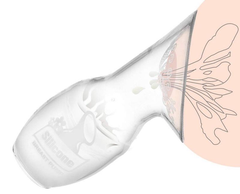 haakaa Manual Breast Pump for Breastfeeding, Silicone, Clear 4oz/100ml