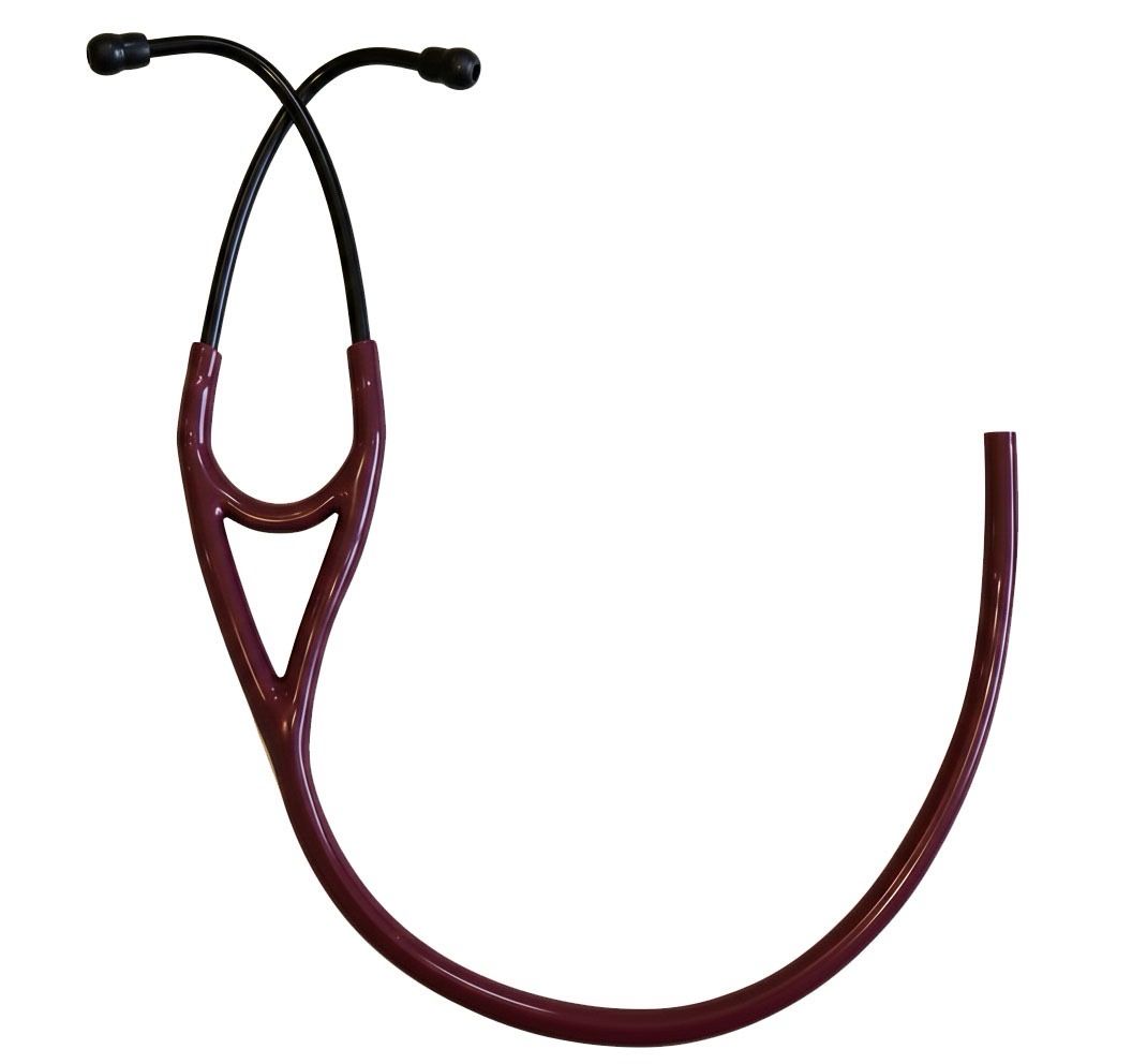 Cardiology Stethoscope Tubing Replacement- Burgundy With Black Coat
