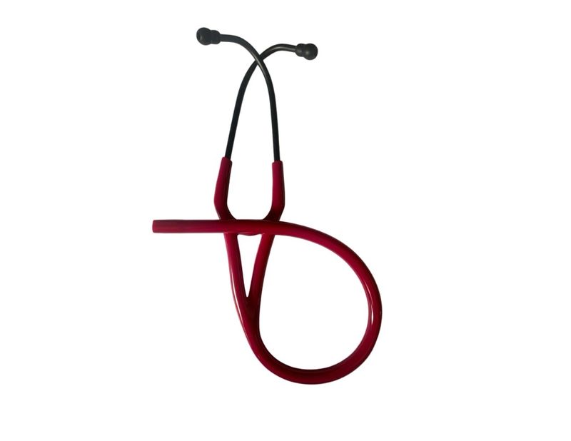 Cardiology Stethoscope Tubing Replacement- Raspberry With Black Coat