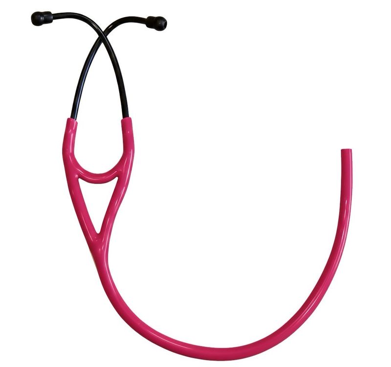 Cardiology Stethoscope Tubing Replacement- Raspberry With Black Coat