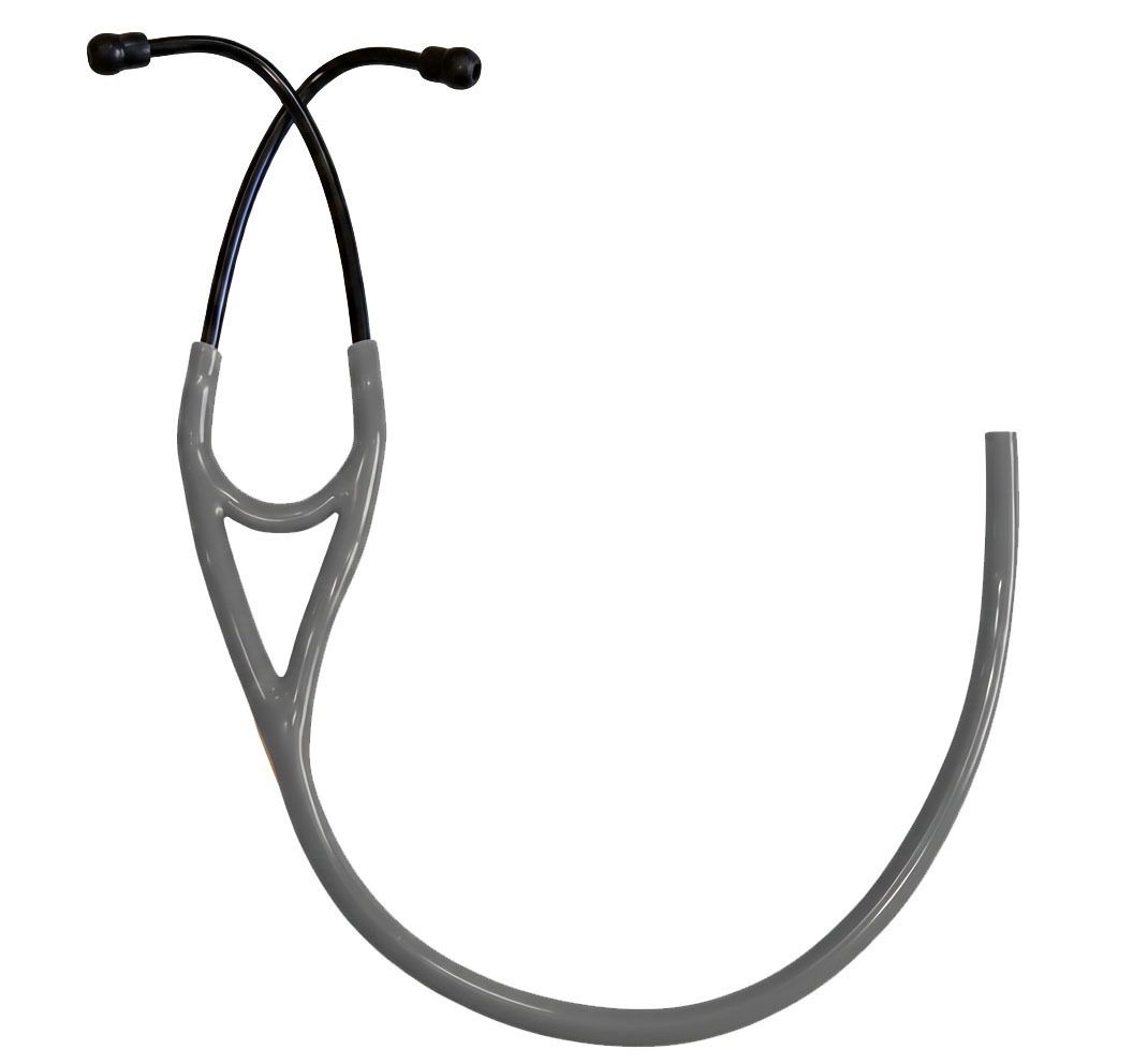Cardiology Stethoscope Tubing Replacement- Gray With Black Coat
