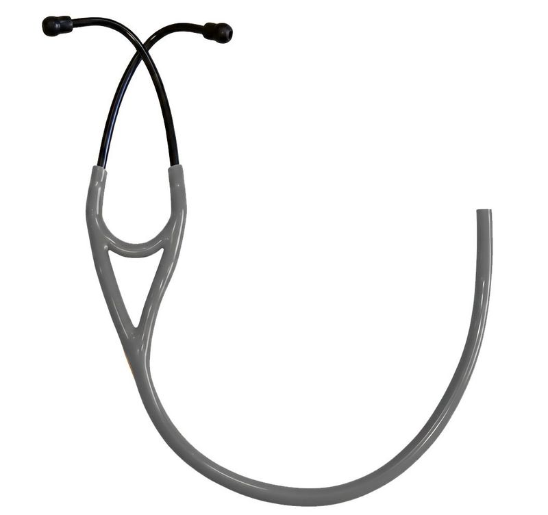 Cardiology Stethoscope Tubing Replacement- Gray With Black Coat