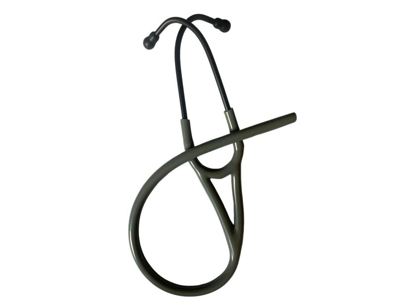 Cardiology Stethoscope Tubing Replacement- Gray With Black Coat