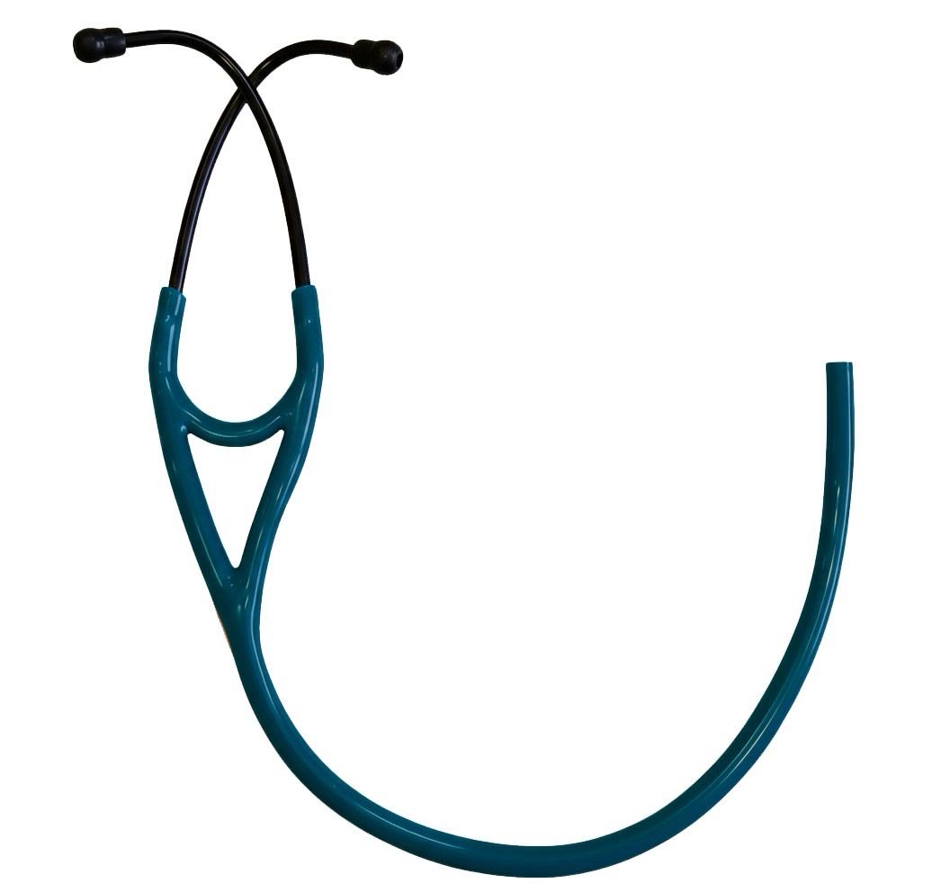 Cardiology Stethoscope Replacement Tubing - Caribbean Blue With Black Coat