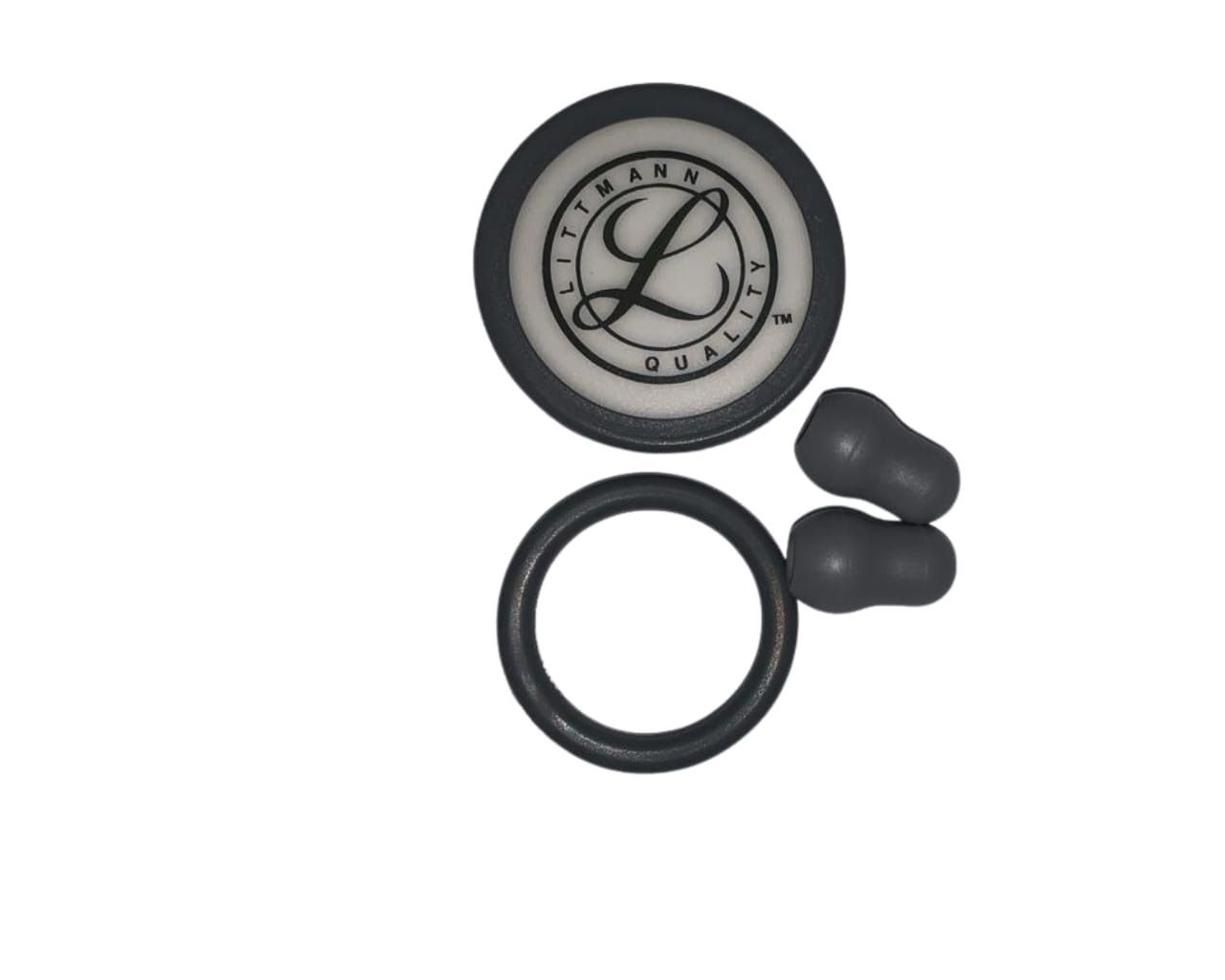 3M Littmann Stethoscope Spare Parts For Classic III/Cardiology IV Gray - Adult Side Diaphragm, Paediatric Side Rim And Ear Pieces
