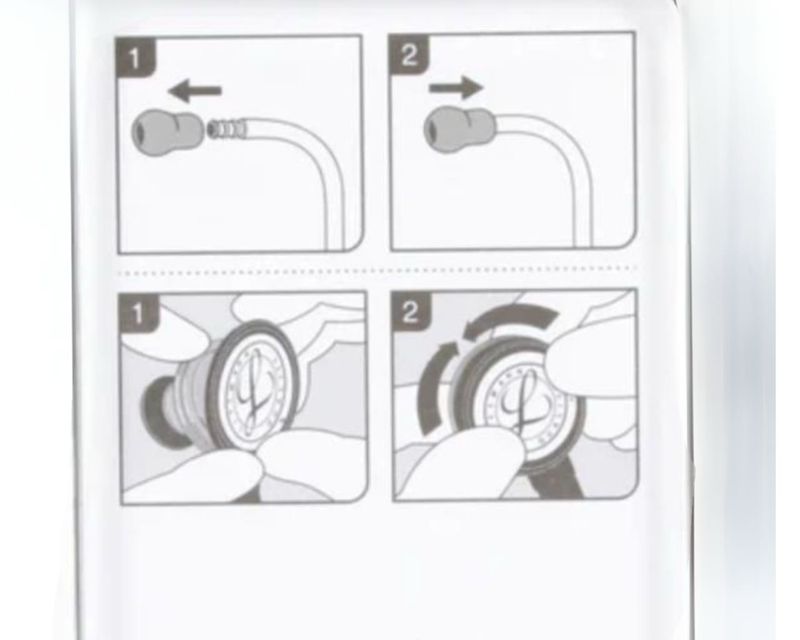 3M Littmann Stethoscope Spare Parts For Classic III/Cardiology IV Gray - Adult Side Diaphragm, Paediatric Side Rim And Ear Pieces