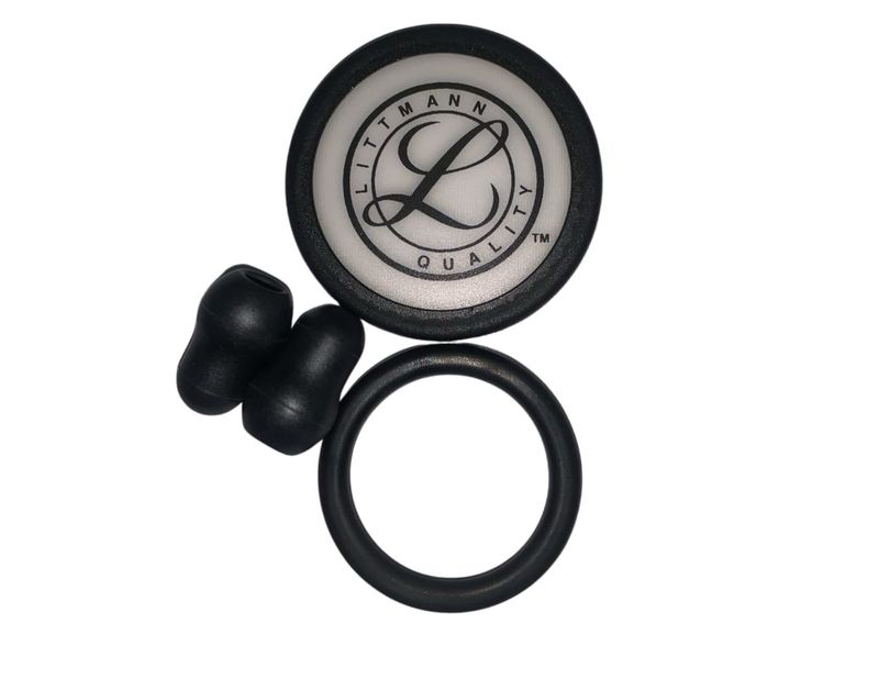 3M Littmann Stethoscope Spare Part Kit For Classic III/Cardiology IV  Black - Adult Side Diaphragm, Paediatric Side Rim And Ear Pieces