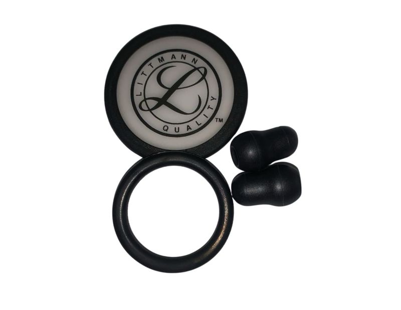3M Littmann Stethoscope Spare Part Kit For Classic III/Cardiology IV  Black - Adult Side Diaphragm, Paediatric Side Rim And Ear Pieces