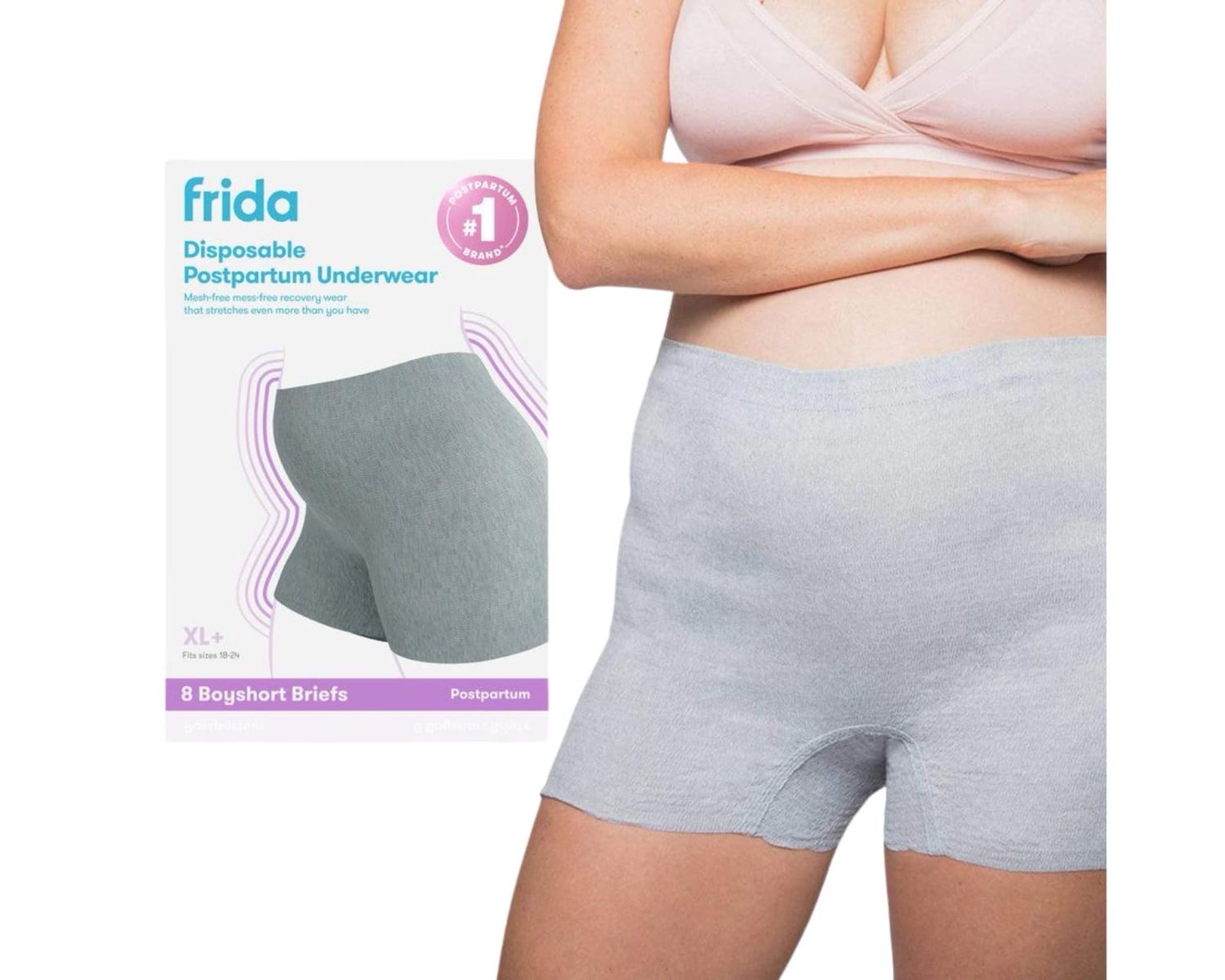 Frida Mom Boyshort Disposable Postpartum Underwear (8 Pack) XL +