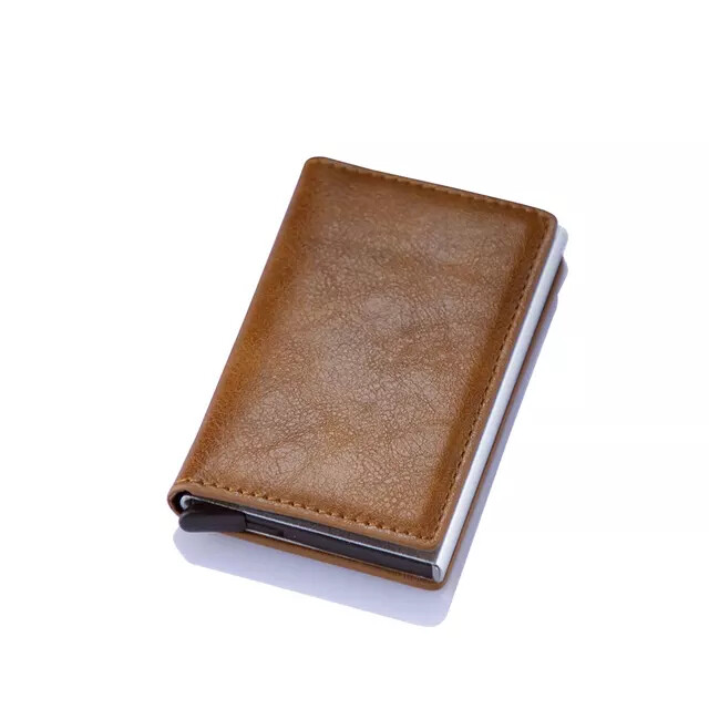 Leather aliminium wallet