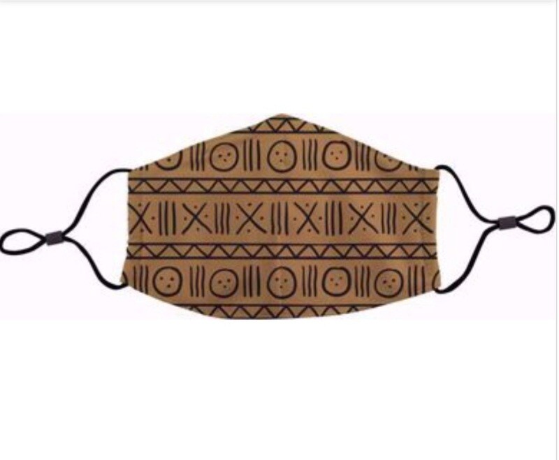 Brown Mudcloth Face Mask