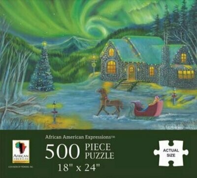 Northern Lights Christmas Scene Puzzle