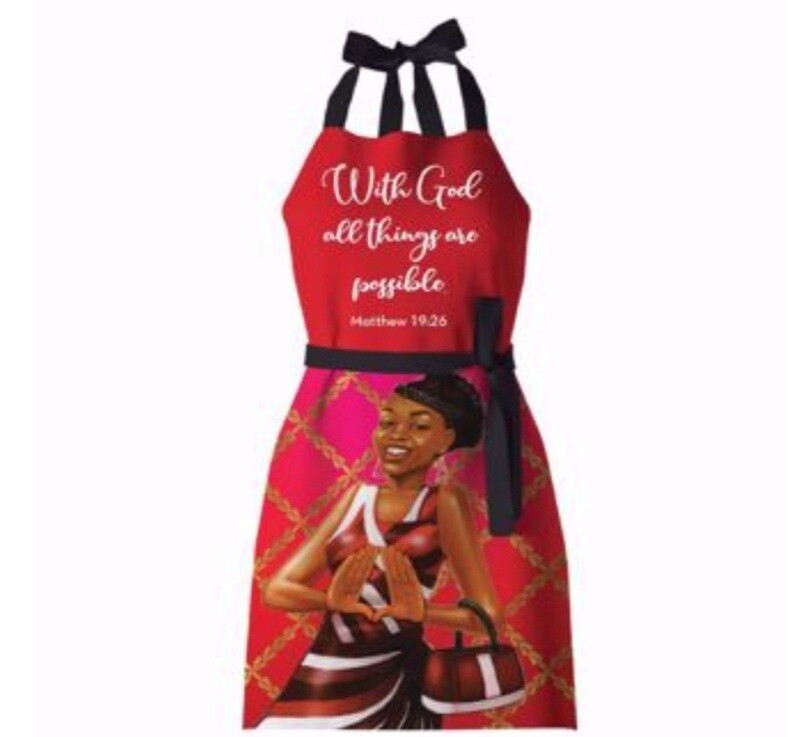 Red and Black Apron