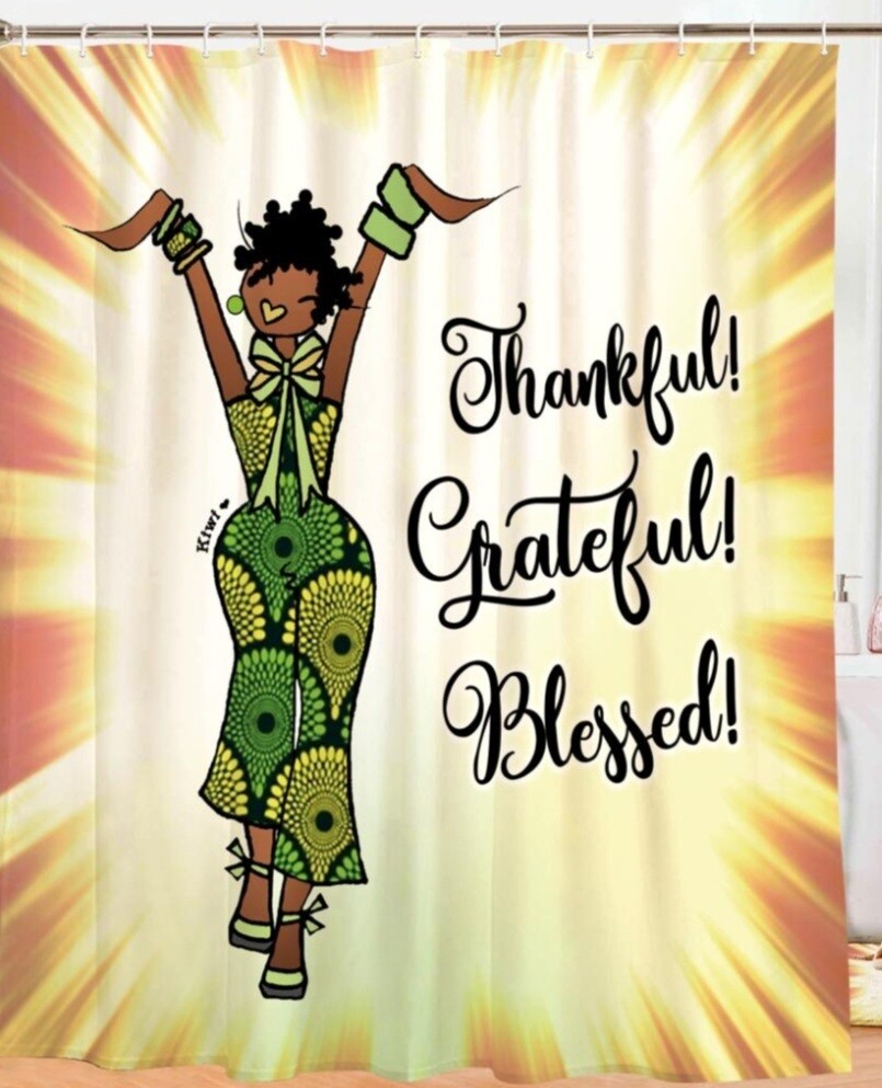 Thankful, Grateful, Blessed Shower Curtain