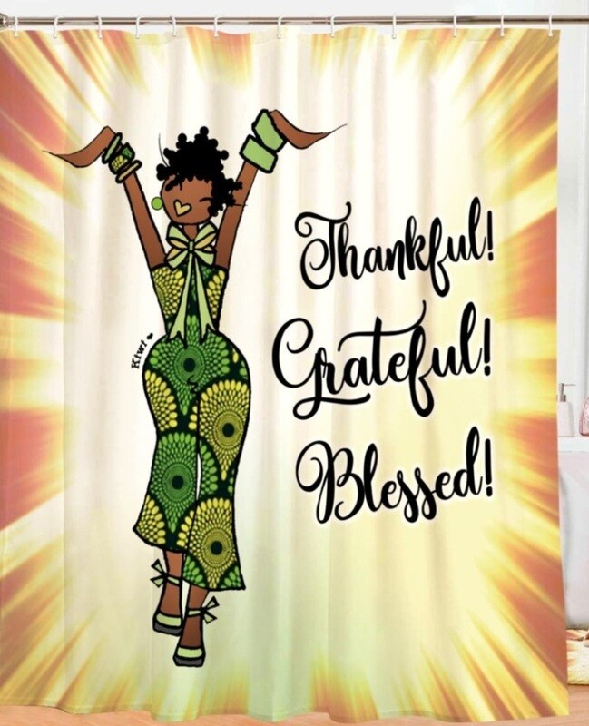 Thankful, Grateful, Blessed Shower Curtain