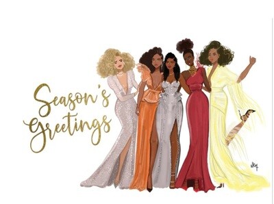 Season's Greetings Girls Christmas Card