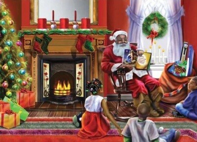 Black Santa's Christmas Story African American Christmas Card
