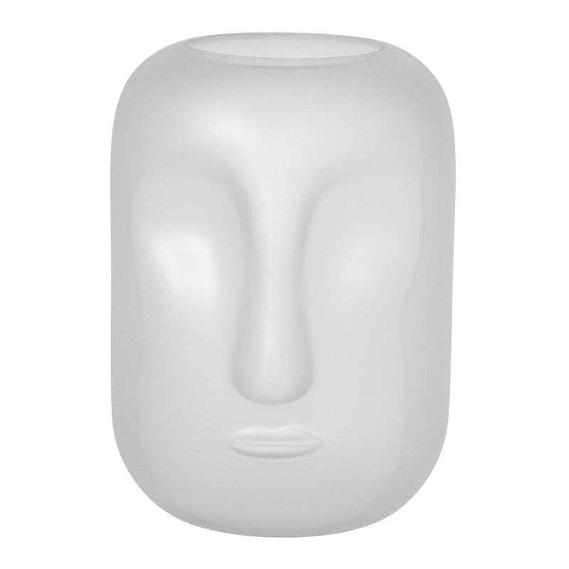 White Glass Face Vase